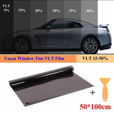 Black Glass Window Tint Shade Film VLT Sunshade Cover Car Accessories